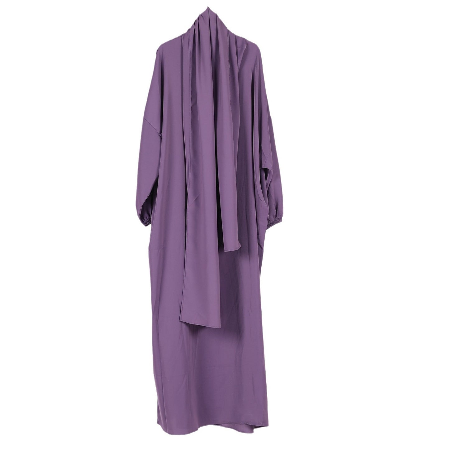 Cross-border Women's Clothing Malaysia Dubai Earth Ear Clothing Its Solid Color Turban Robe Plus Size Dress FY124713