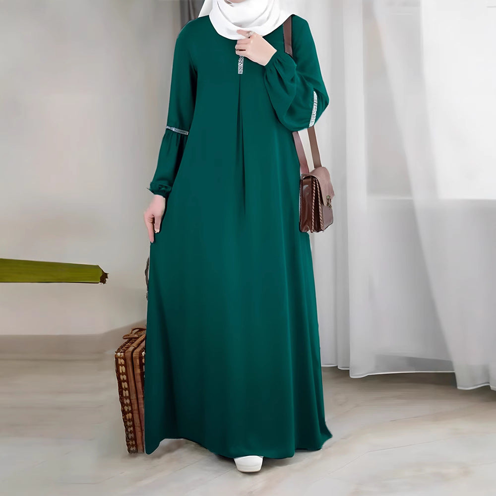 Abaya Middle East Sutter Arab Fashion Long Sleeve Abaya Dress Casual Sequin Sun Dress Clothing