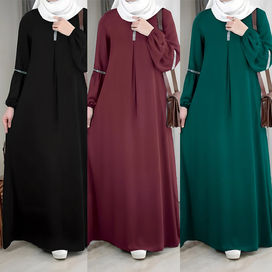 Abaya Middle East Sutter Arab Fashion Long Sleeve Abaya Dress Casual Sequin Sun Dress Clothing
