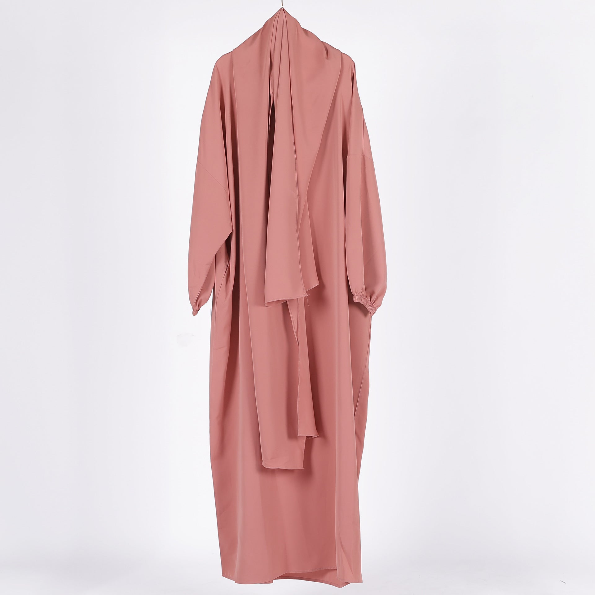 Cross-border Women's Clothing Malaysia Dubai Earth Ear Clothing Its Solid Color Turban Robe Plus Size Dress FY124713