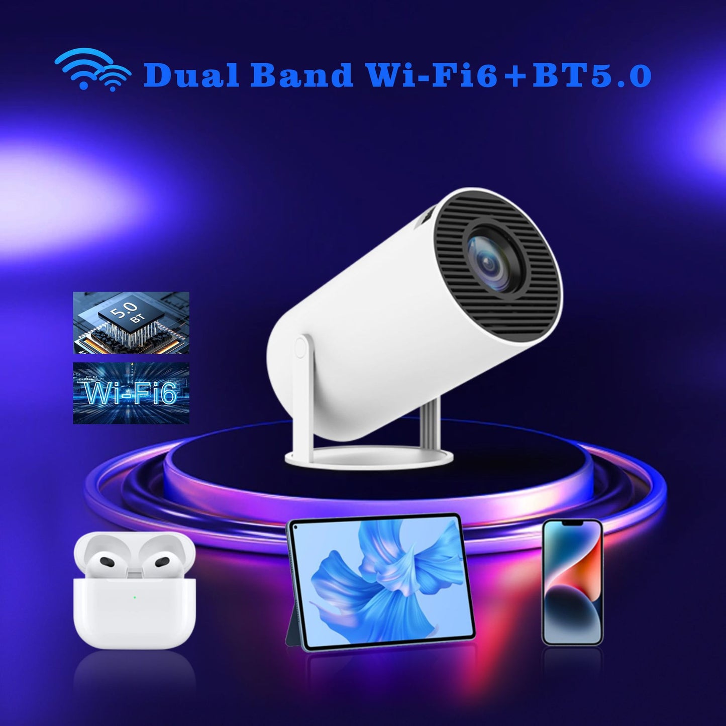 Portable Projector | Hy300pro Projector  | Home 4K Portable LCD Ultra High Definition
