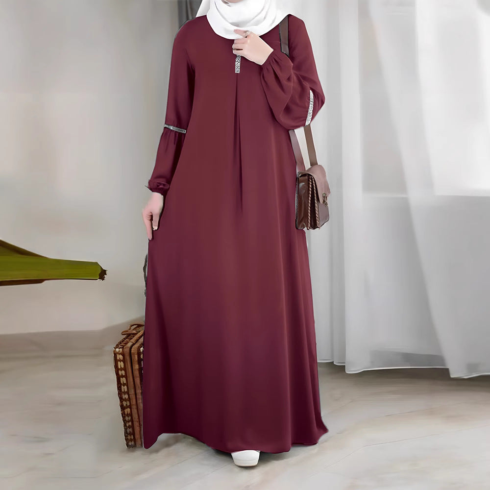 Abaya Middle East Sutter Arab Fashion Long Sleeve Abaya Dress Casual Sequin Sun Dress Clothing